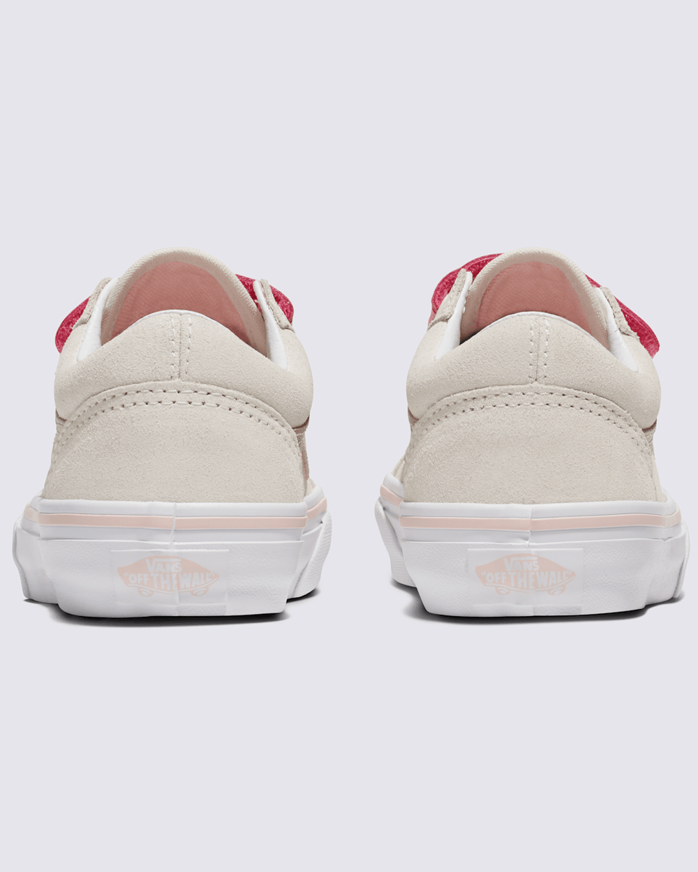 Kids Vans Little Kids Old Skool V Shoe in Marshmallow White / Metallic Pink