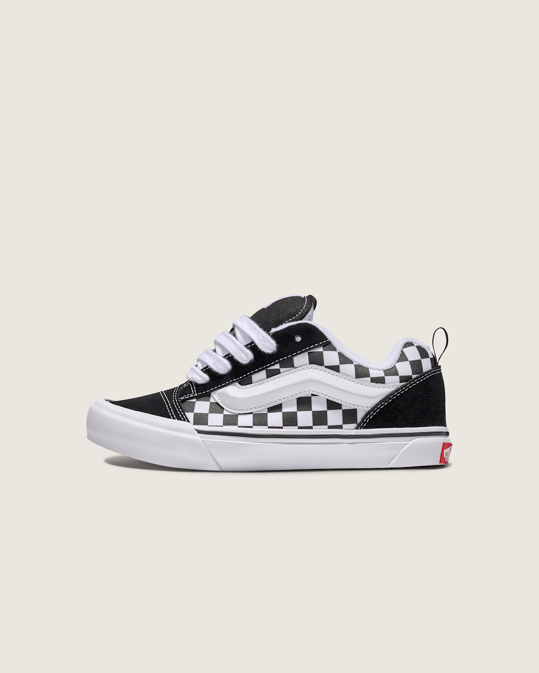 Kids Vans Little Kids Knu Skool Checkerboard Shoe in Checkerboard Black / True White