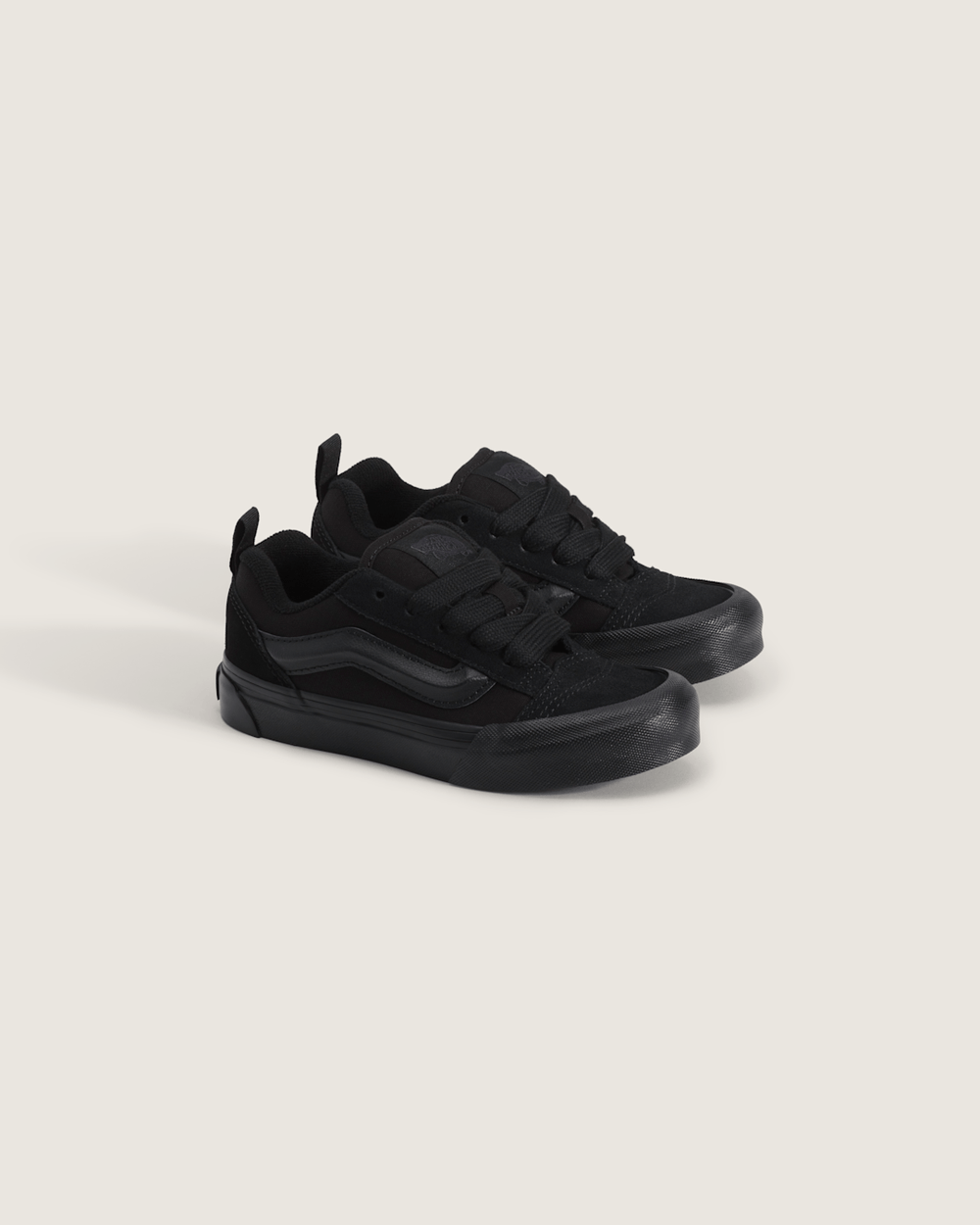 Kids Vans Little Kids Knu Skool Shoe in Triple Black