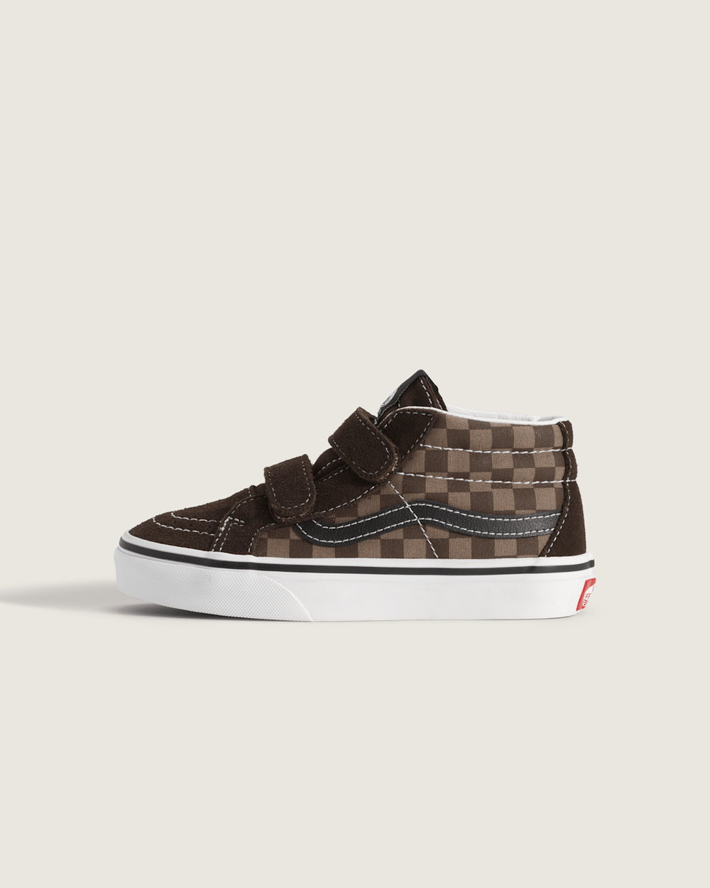 Kids Vans Little Kids' Sk8-Mid V Checkerboard Shoe in Checkerboard Brown