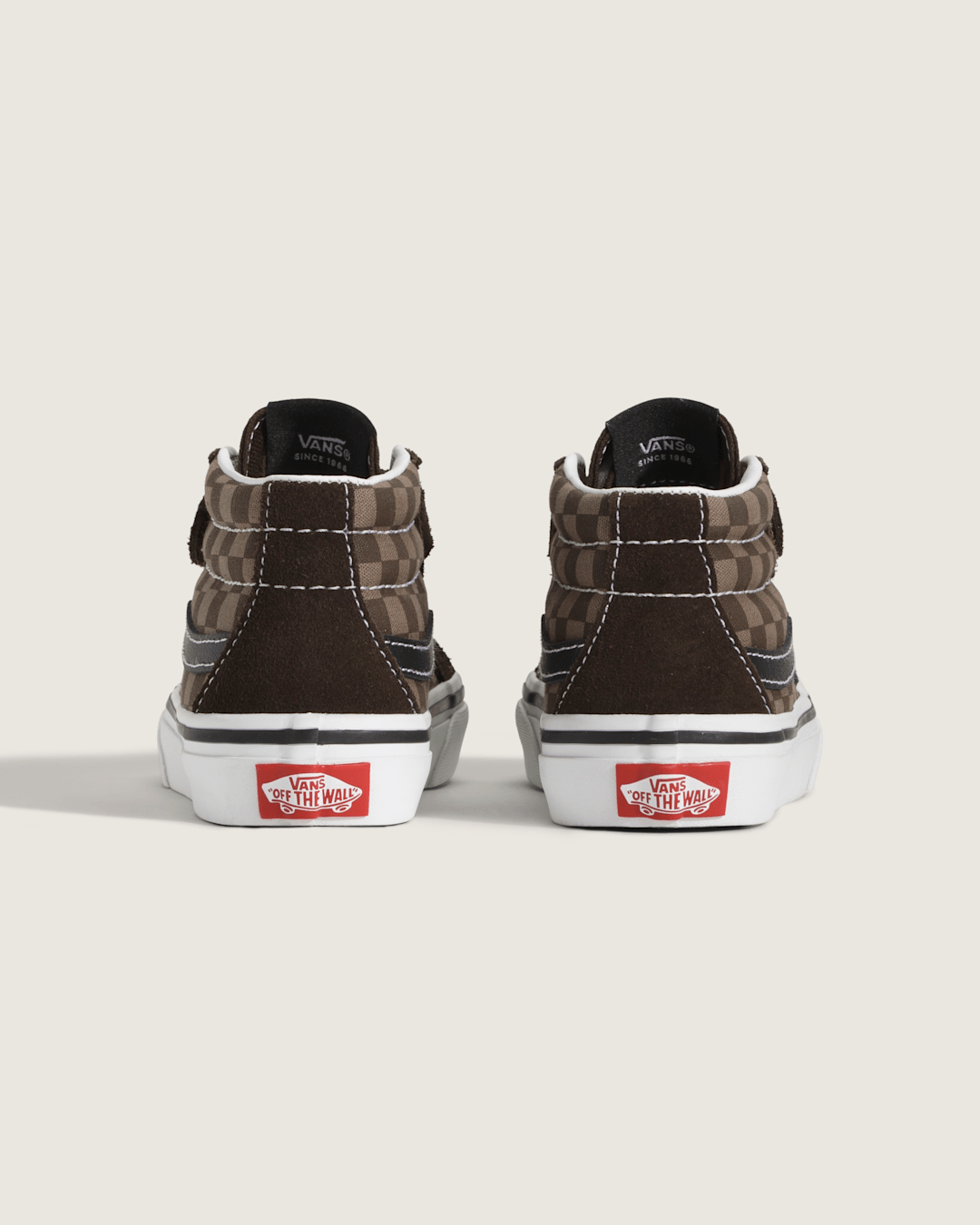 Kids Vans Little Kids' Sk8-Mid V Checkerboard Shoe in Checkerboard Brown