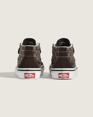 Kids Vans Little Kids' Sk8-Mid V Checkerboard Shoe in Checkerboard Brown