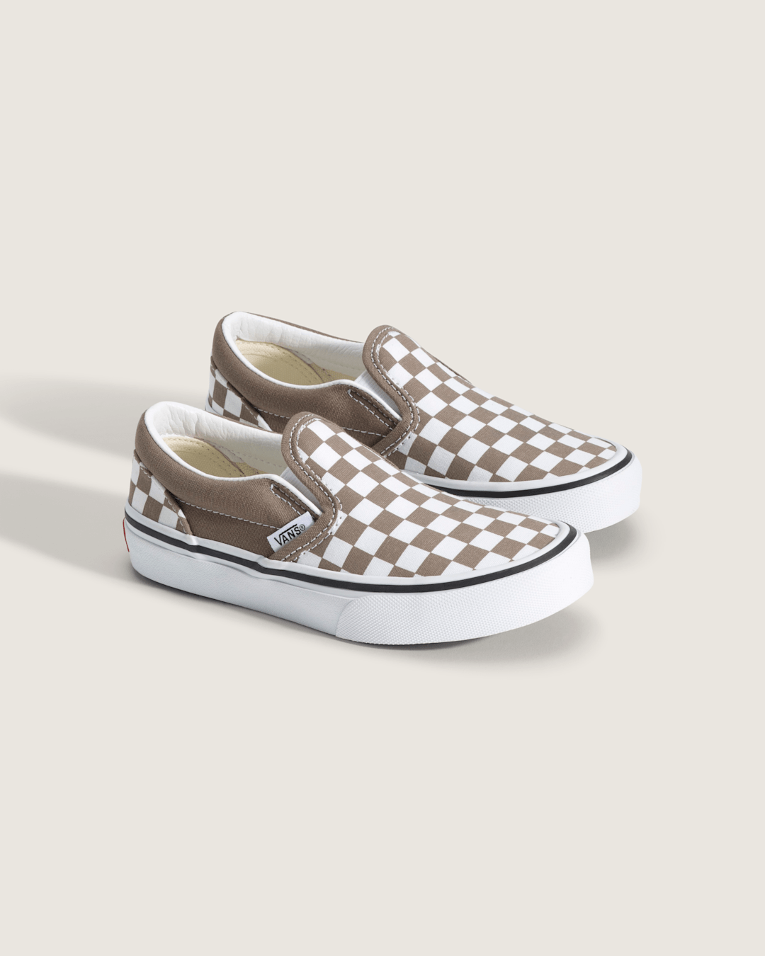 Kids Vans Little Kids Classic Slip-On Checkerboard Shoe in Checkerboard Walnut Brown