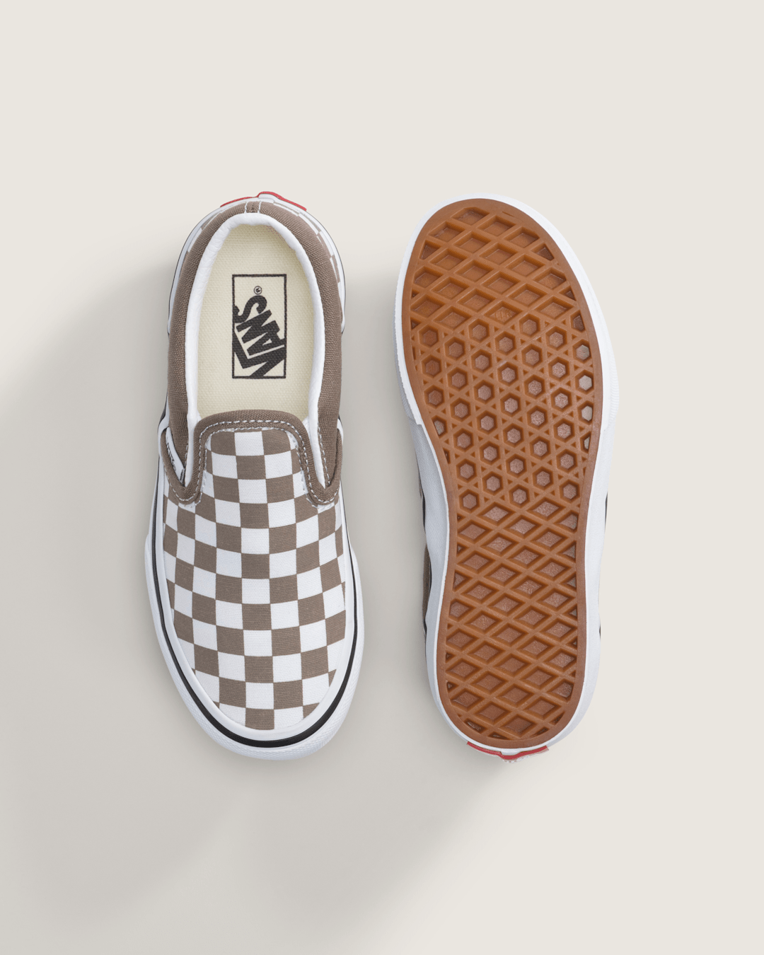 Kids Vans Little Kids Classic Slip-On Checkerboard Shoe in Checkerboard Walnut Brown