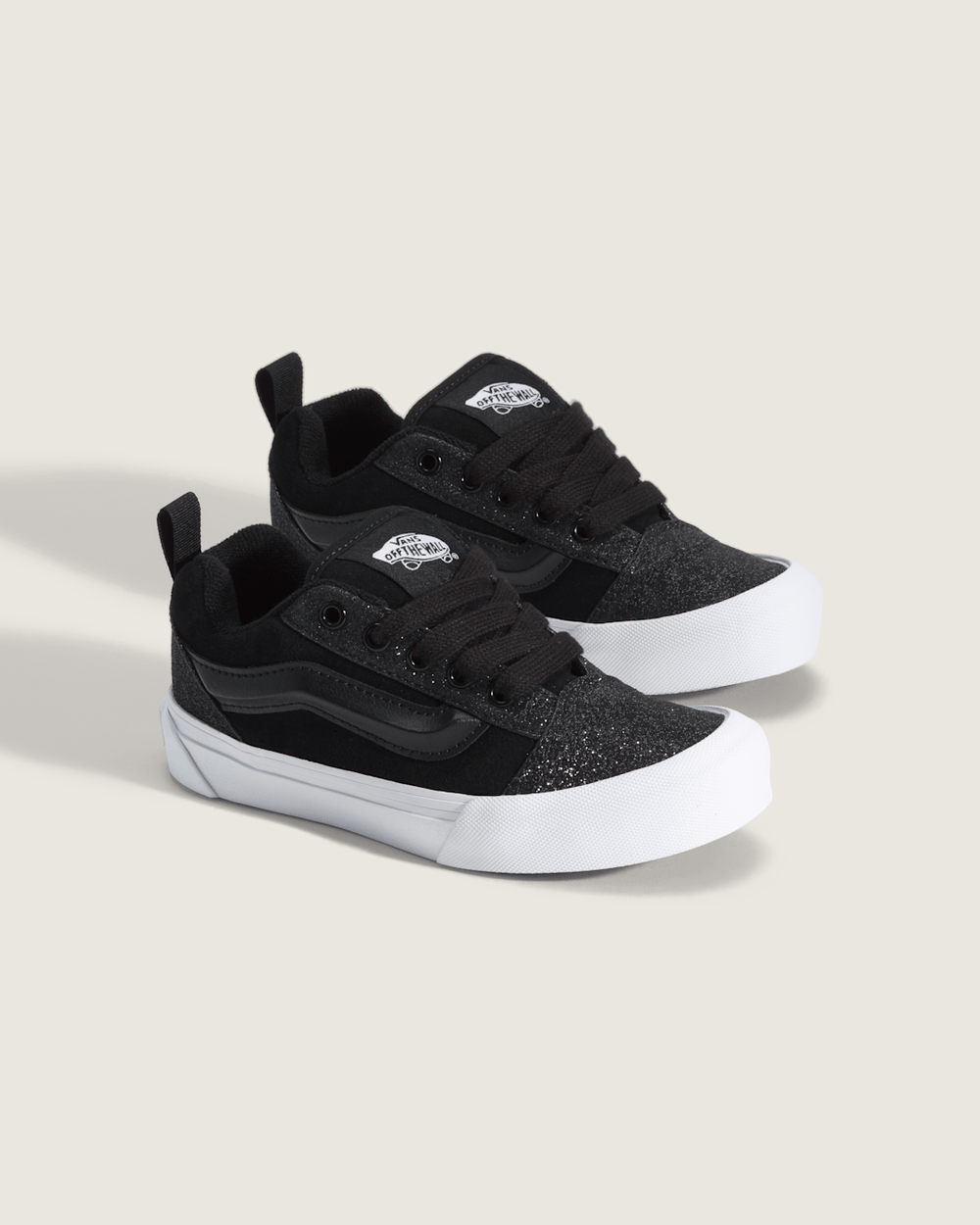 Kids Vans Little Kids Knu Skool Shoe in Dazzled Black