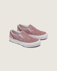 Kids Vans Little Kids Classic Slip-On Shoe in Glitter Rose Gold Pink