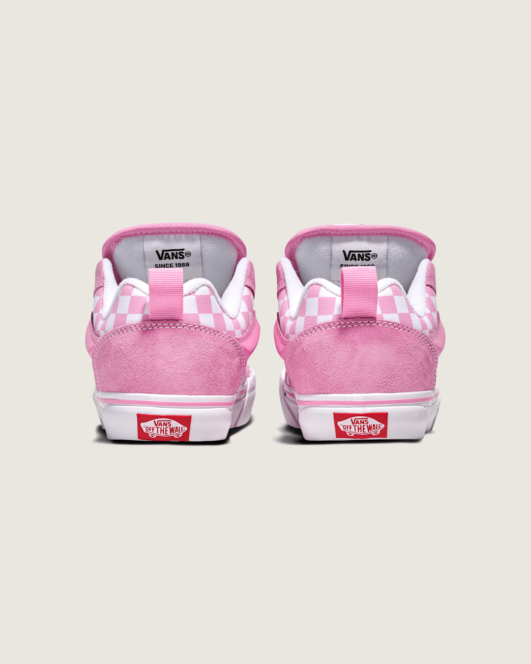 Kids Vans Little Kids Knu Skool Checkerboard Shoe in Checkerboard Prism Pink / True White
