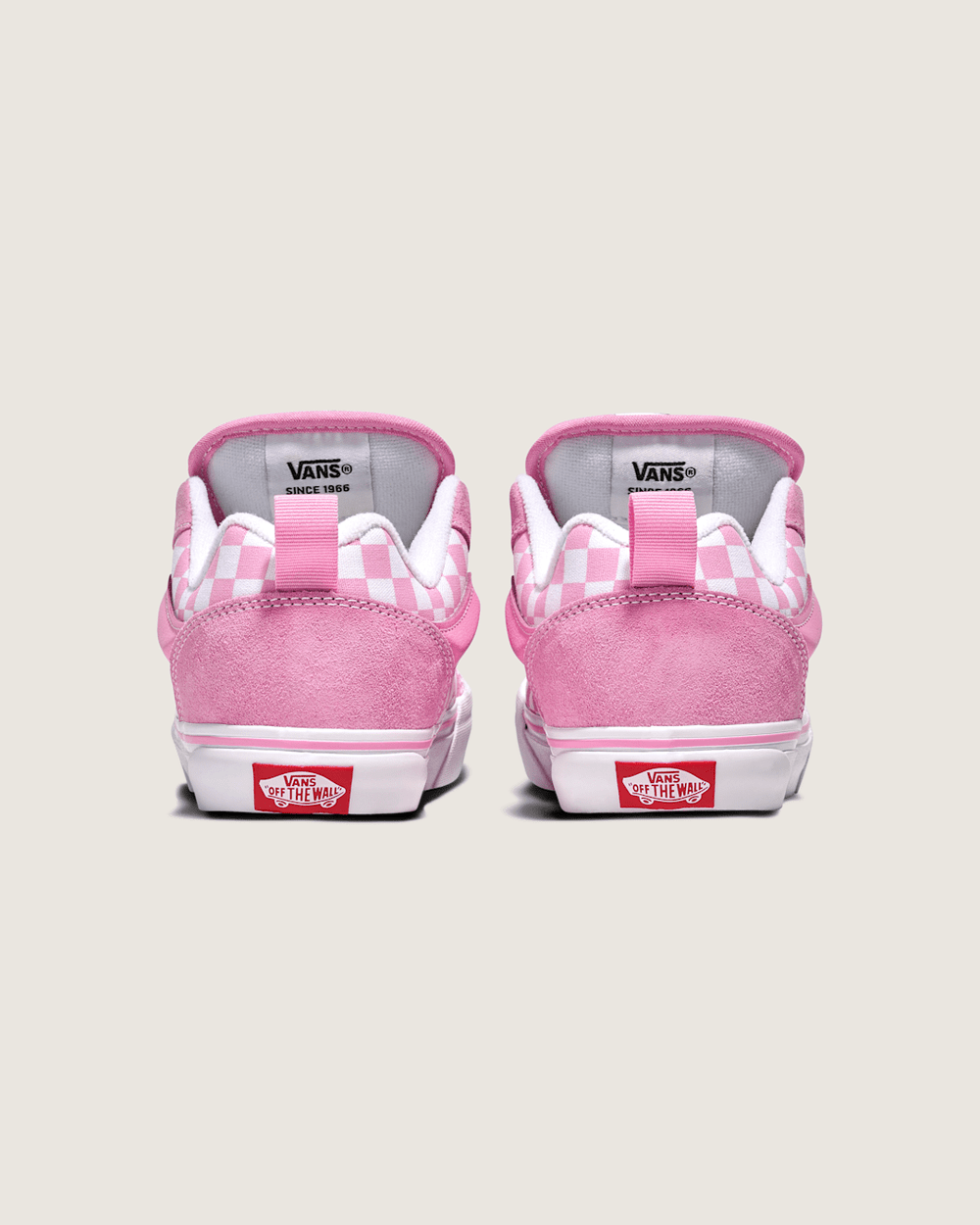 Kids Vans Little Kids Knu Skool Checkerboard Shoe in Checkerboard Prism Pink / True White
