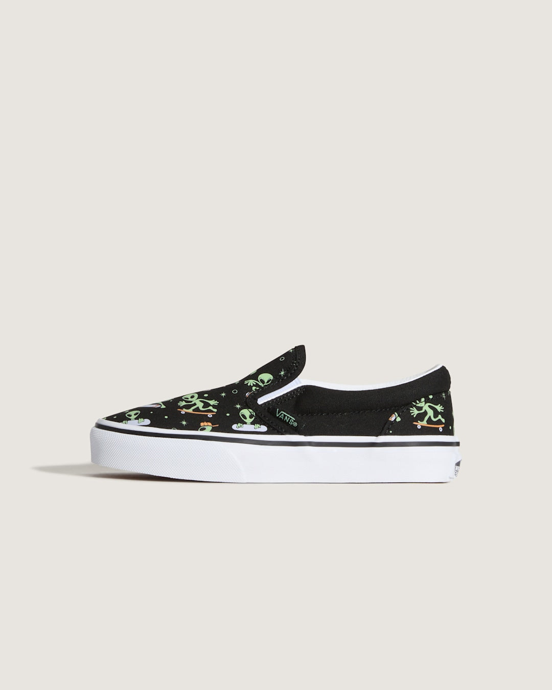 Kids Vans Little Kids Classic Slip-On Shoe in Black / Green