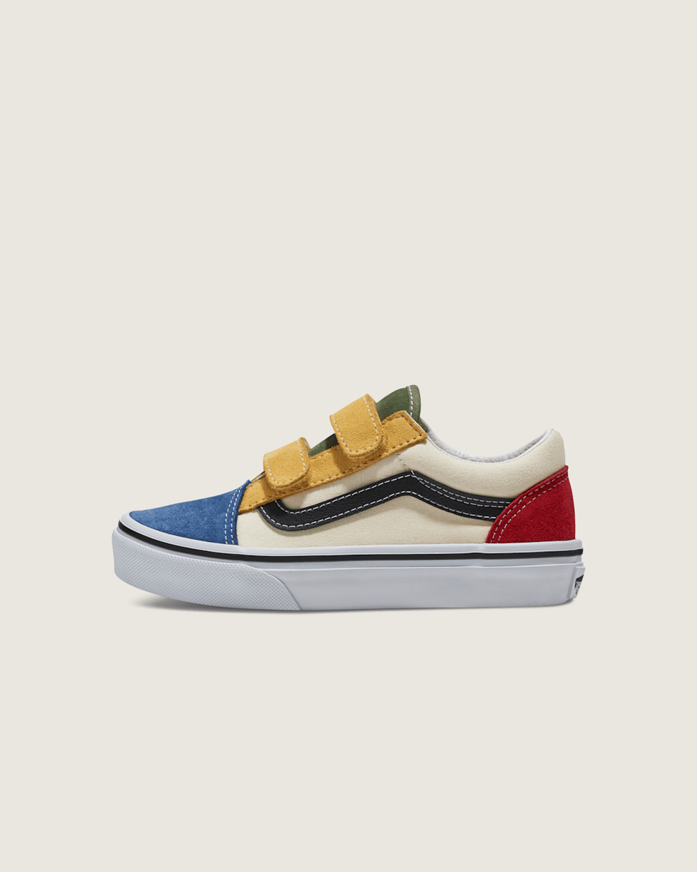 Kids Vans Little Kids Old Skool V Shoe in Red / Blue