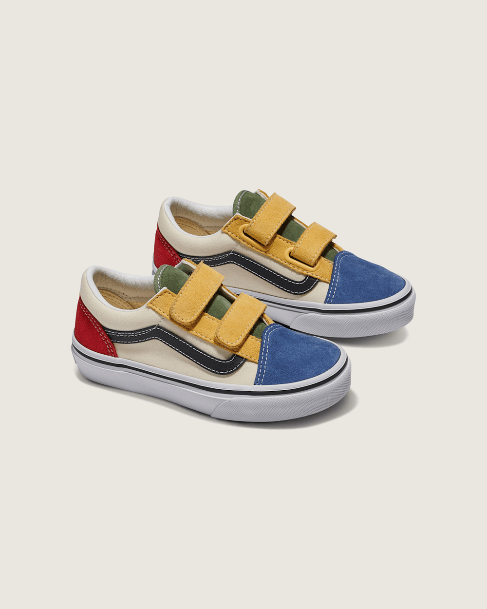 Kids Vans Little Kids Old Skool V Shoe in Red / Blue