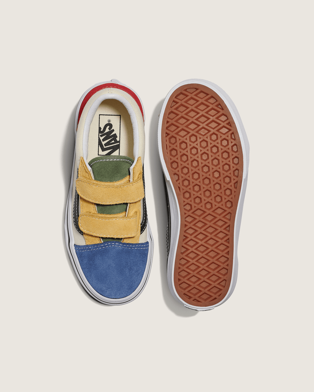 Kids Vans Little Kids Old Skool V Shoe in Red / Blue
