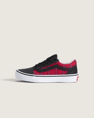 Kids|Sale Vans Little Kids Old Skool Shoe in Glitter Plaid Red / Black