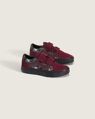 Kids|Sale Vans Little Kids Old Skool V Halloween Shoe in In the Shadows Black / Port Red