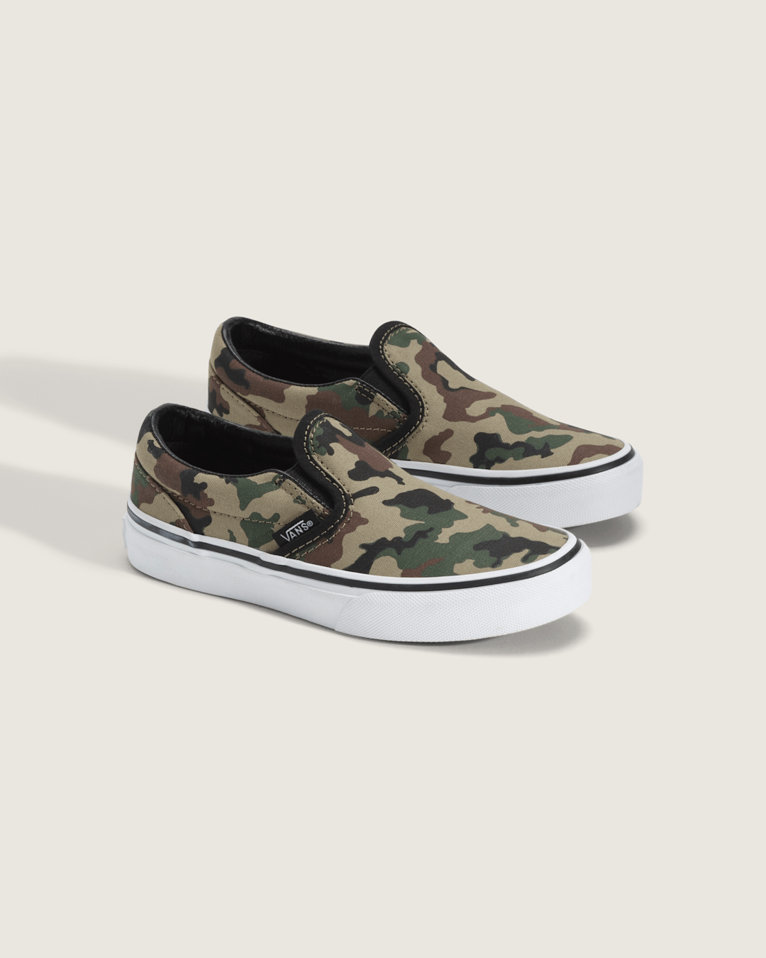 Kids|Sale Vans Little Kids Classic Slip-On Shoe in Camo Black / Green