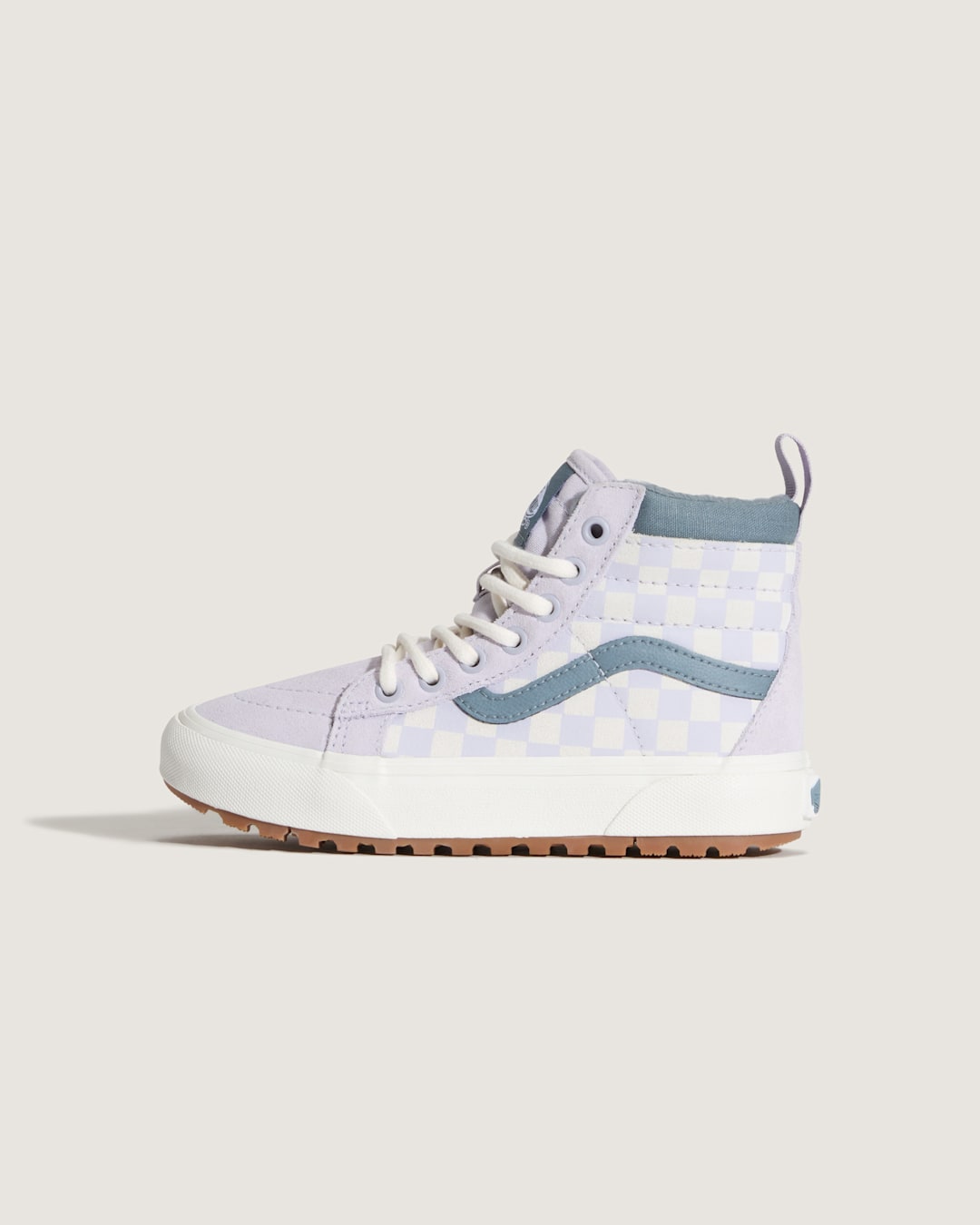 Kids|Sale Vans Little Kids Sk8-Hi Water Resistant Checkerboard Shoe in Lilac Mist Purple
