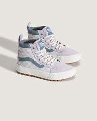 Kids|Sale Vans Little Kids Sk8-Hi Water Resistant Checkerboard Shoe in Lilac Mist Purple