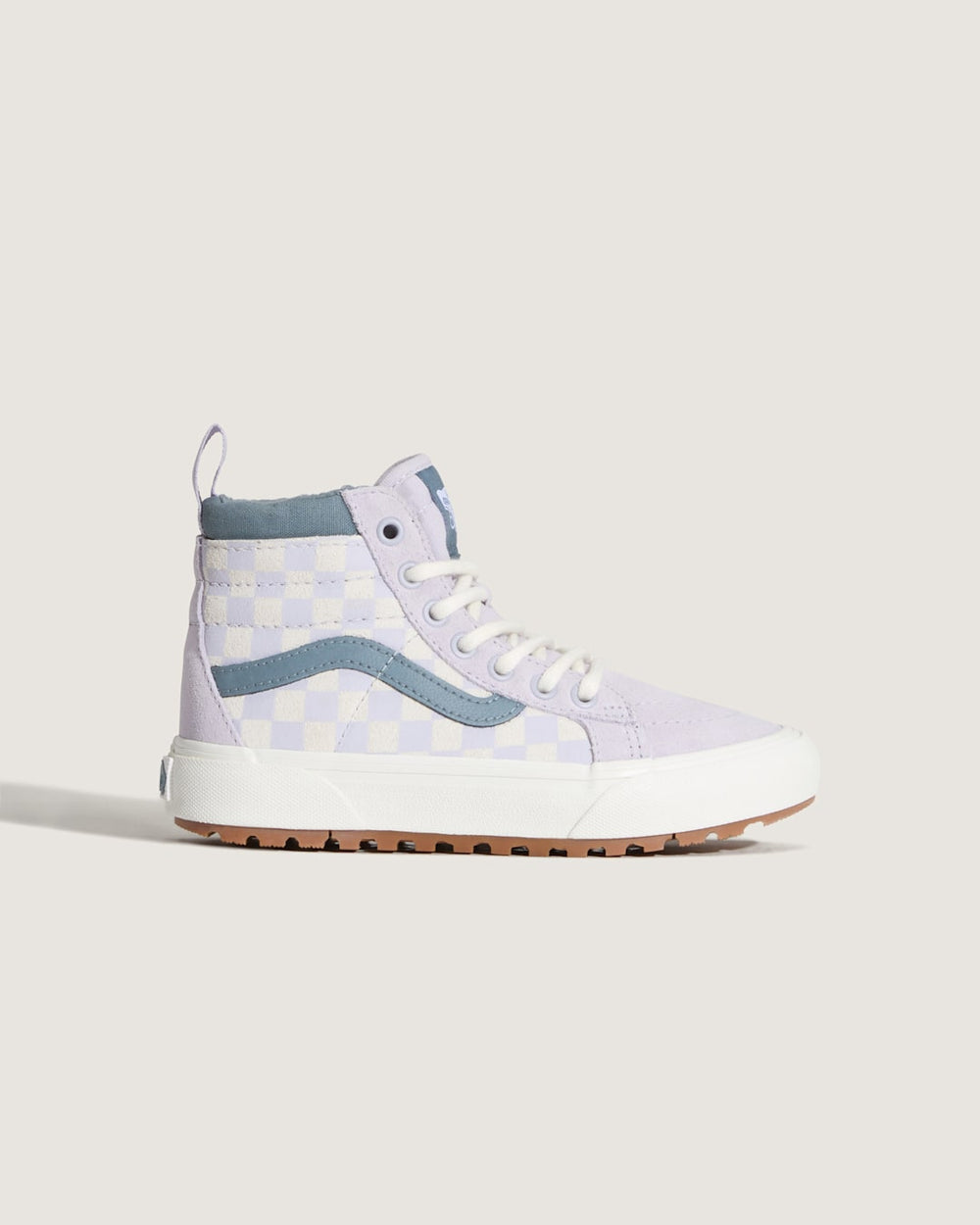 Kids|Sale Vans Little Kids Sk8-Hi Water Resistant Checkerboard Shoe in Lilac Mist Purple