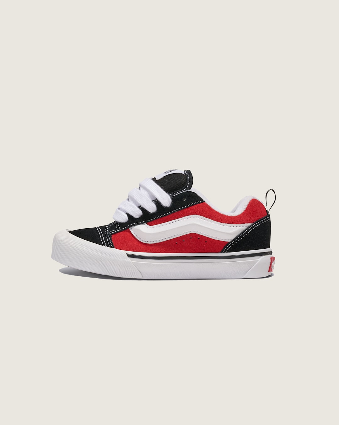 Kids|Sale Vans Little Kids Knu Skool Shoe in Black / Racing Red