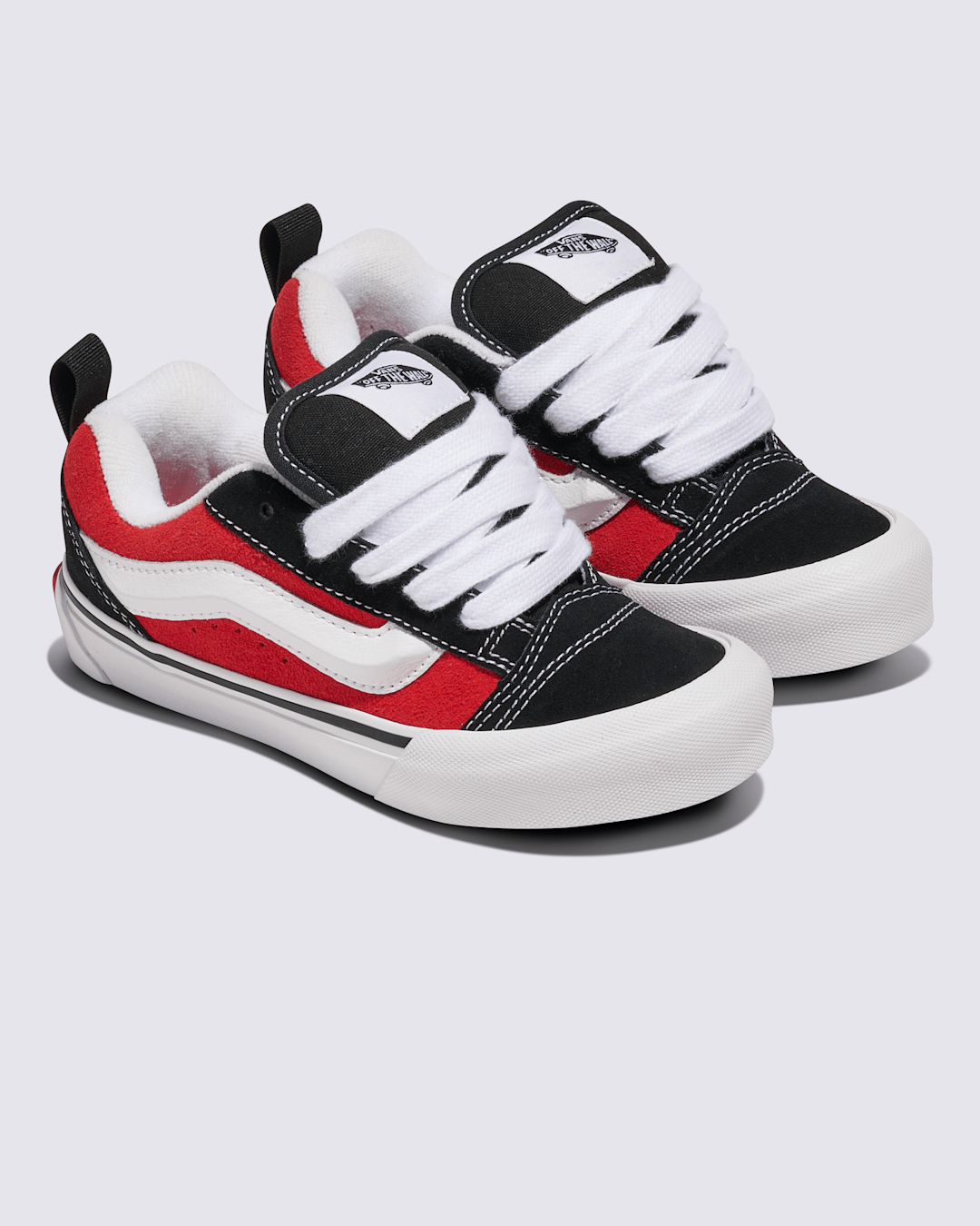 Kids|Sale Vans Little Kids Knu Skool Shoe in Black / Racing Red