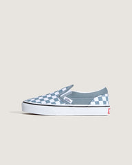 Kids|Sale Vans Little Kids Classic Slip-On Checkerboard Shoe in Checkerboard Stormy Weather Blue