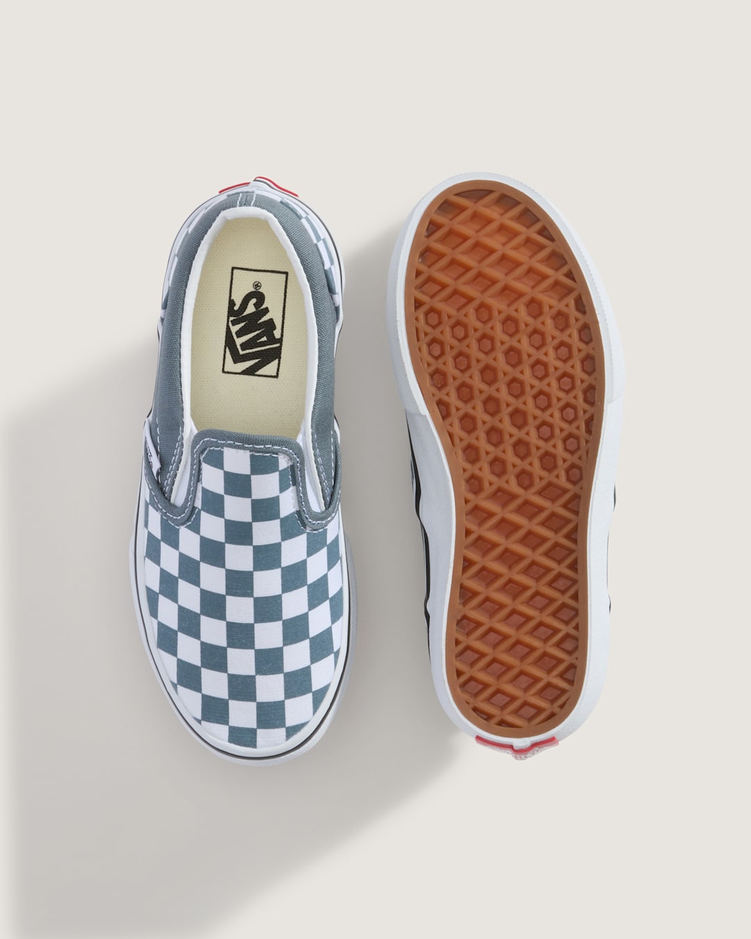 Kids|Sale Vans Little Kids Classic Slip-On Checkerboard Shoe in Checkerboard Stormy Weather Blue