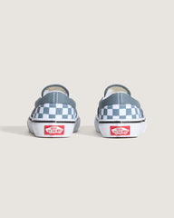 Kids|Sale Vans Little Kids Classic Slip-On Checkerboard Shoe in Checkerboard Stormy Weather Blue