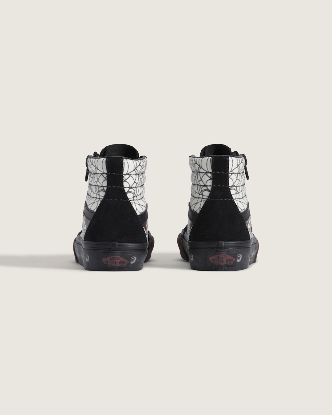 Kids|Sale Vans Little Kids Sk8-Hi Side Zip Halloween Shoe in In the Shadows Black / Port Red