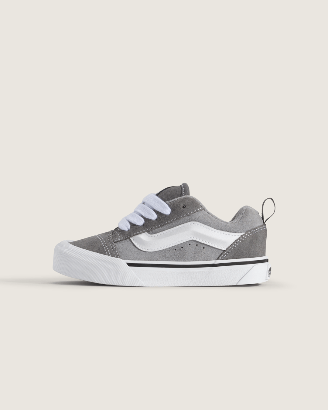Kids|Sale Vans Little Kids Knu Skool Shoe in Pewter Grey / White
