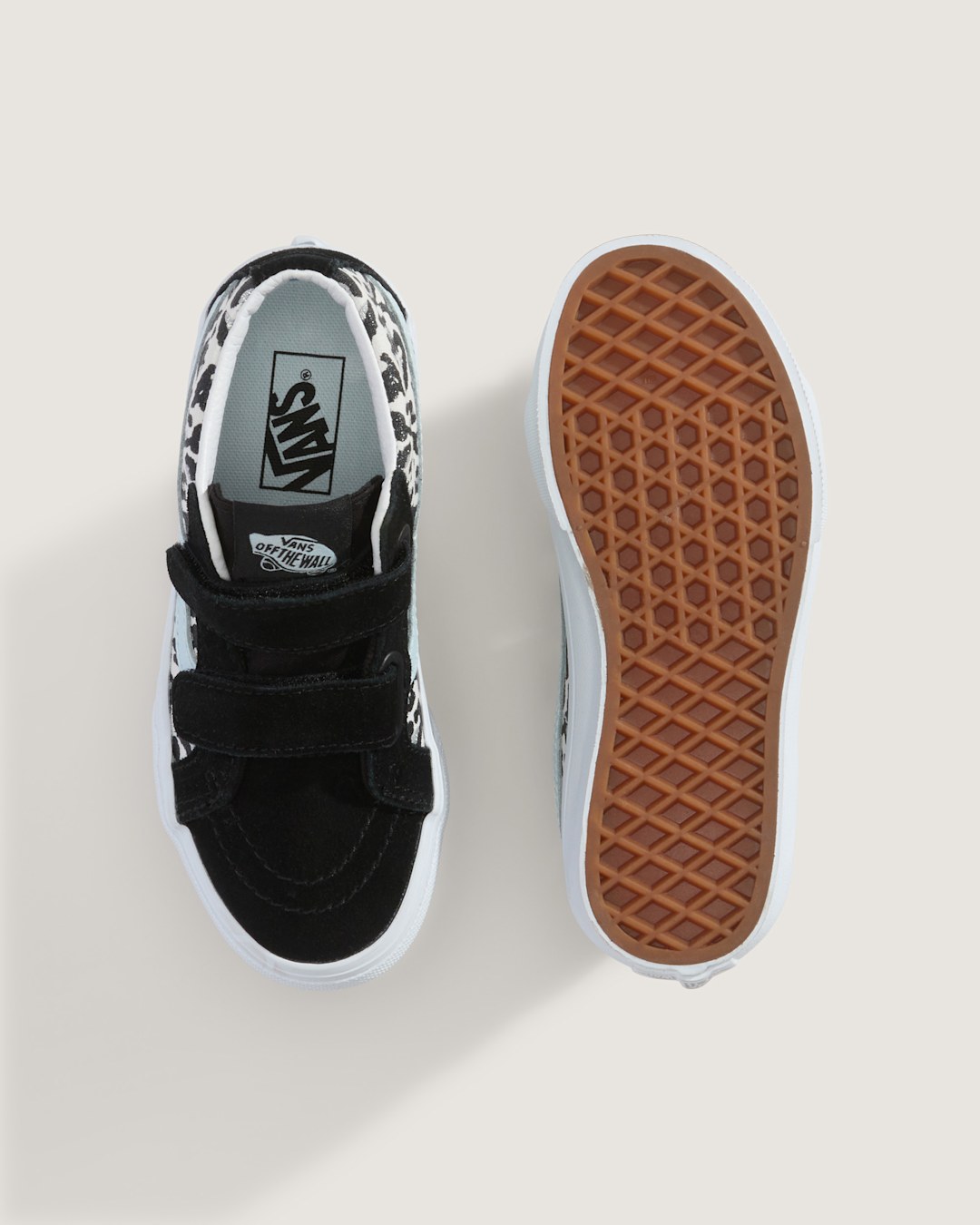 Kids|Sale Vans Little Kids Sk8-Mid V Shoe in Glitter Leopard Pastel Blue