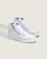 Kids|Sale Vans Little Kids SK8-Hi Side Zip Checkerboard Shoe in Checkerboard Silver Grey
