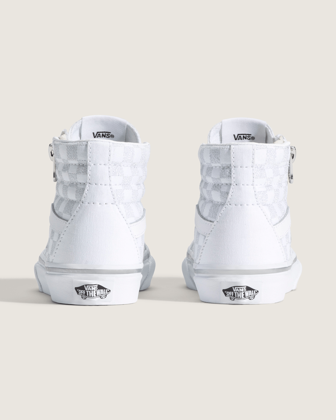 Kids|Sale Vans Little Kids SK8-Hi Side Zip Checkerboard Shoe in Checkerboard Silver Grey