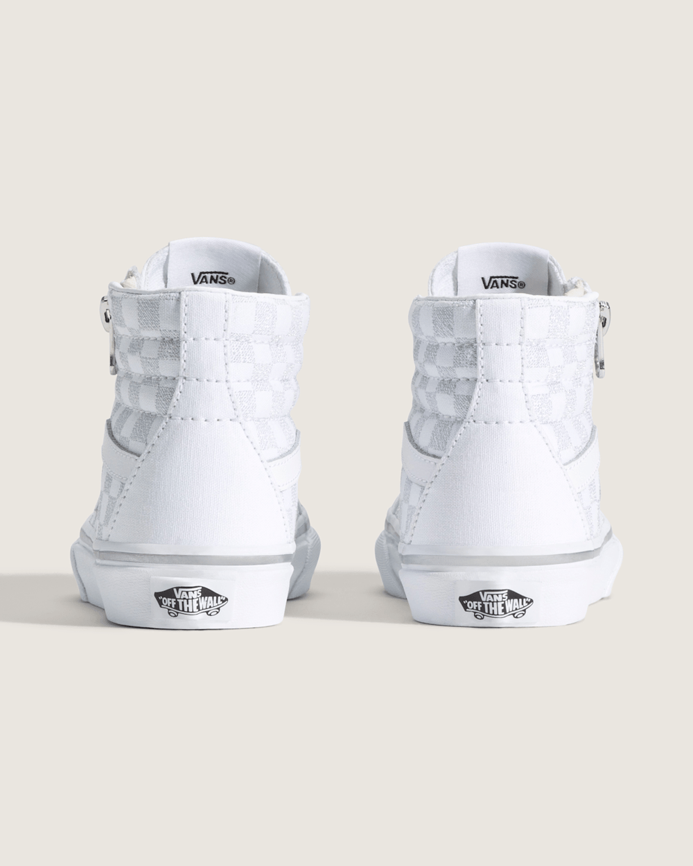 Kids|Sale Vans Little Kids SK8-Hi Side Zip Checkerboard Shoe in Checkerboard Silver Grey