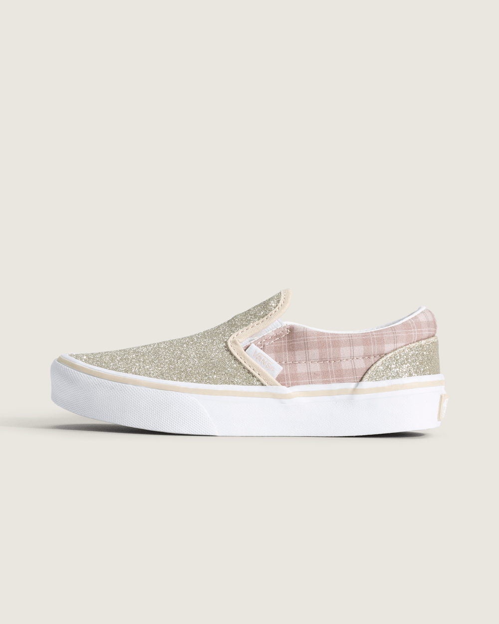 Kids|Sale Vans Little Kids Classic Slip-On Shoe in Glitter Plaid Incense
