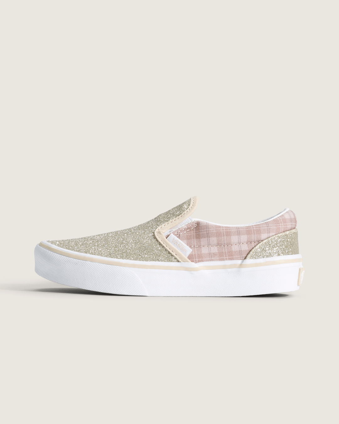 Kids|Sale Vans Little Kids Classic Slip-On Shoe in Glitter Plaid Incense