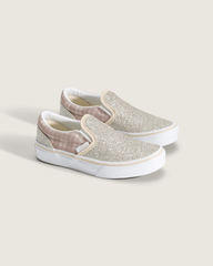 Kids|Sale Vans Little Kids Classic Slip-On Shoe in Glitter Plaid Incense