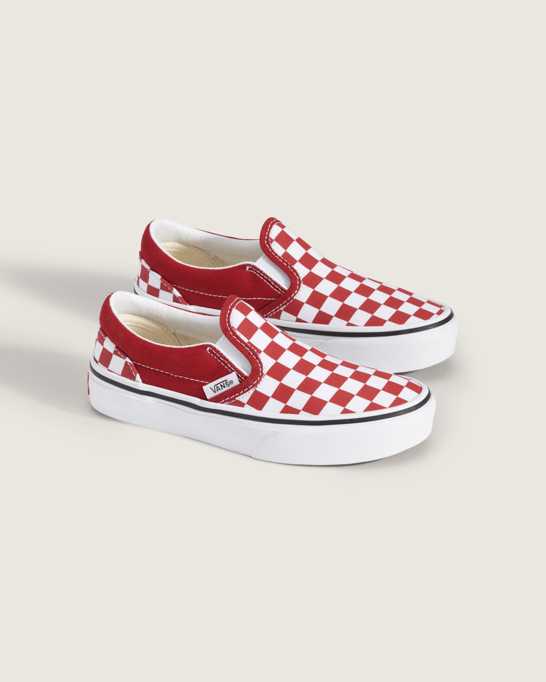 Kids|Sale Vans Little Kids Classic Slip-On Checkerboard Shoe in Checkerboard Chili Pepper Red