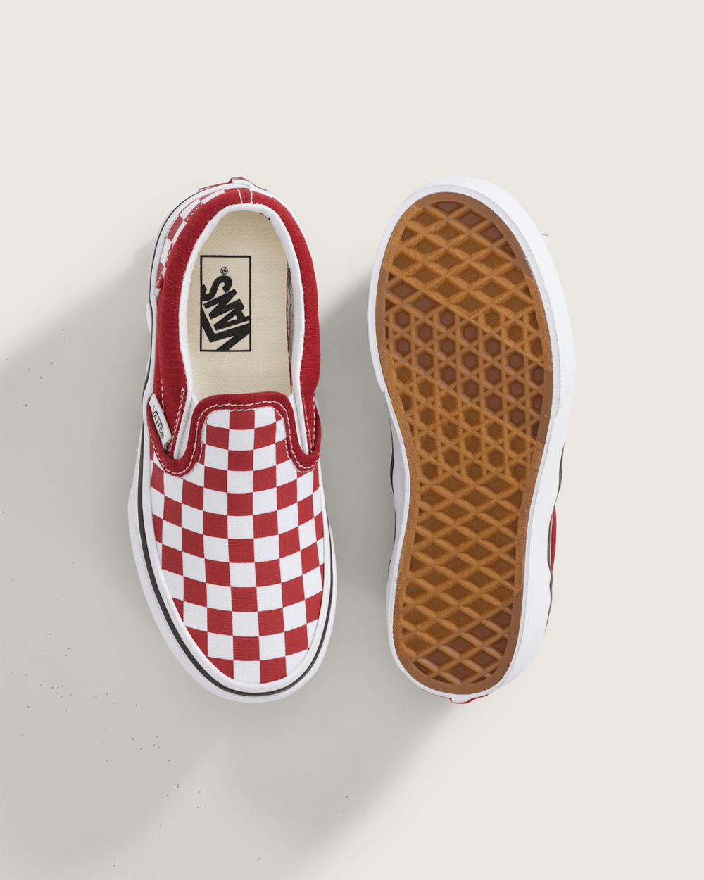 Kids|Sale Vans Little Kids Classic Slip-On Checkerboard Shoe in Checkerboard Chili Pepper Red