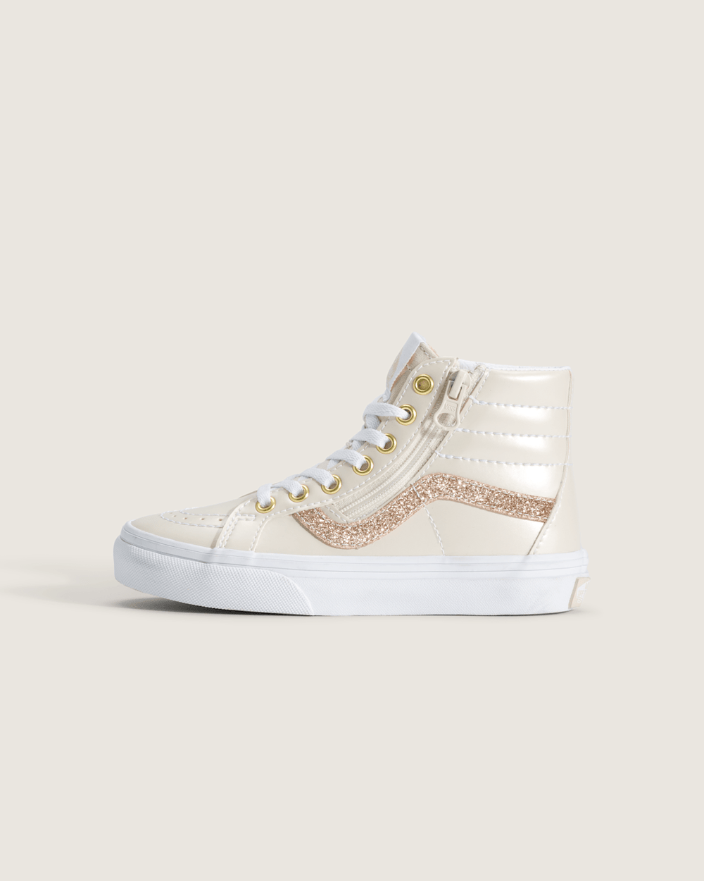 Kids|Sale Vans Little Kids SK8-Hi Side Zip Shoe in Dazzled Turtledove White