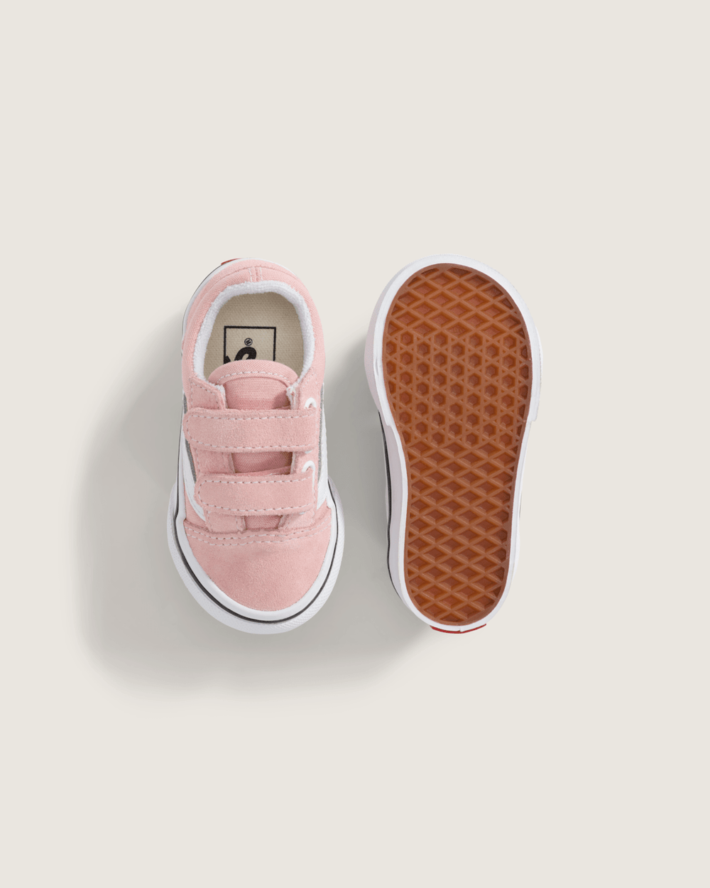 Kids Vans Toddler Old Skool V Powder Pink/True White Shoes