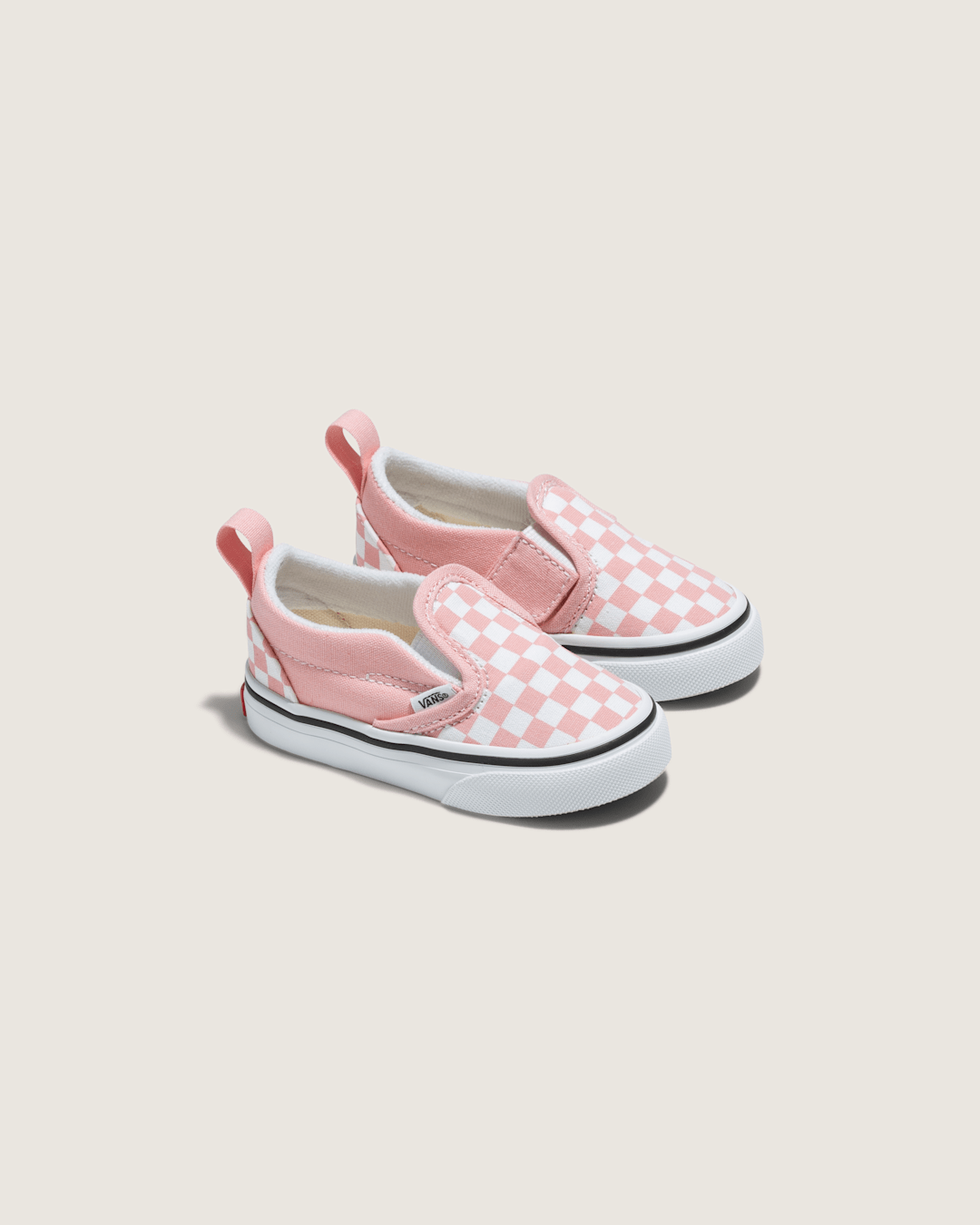 Kids Vans Toddler Slip-On V Checkerboard Powder Pink/True White Shoes