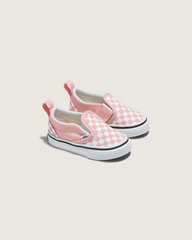 Kids Vans Toddler Slip-On V Checkerboard Powder Pink/True White Shoes