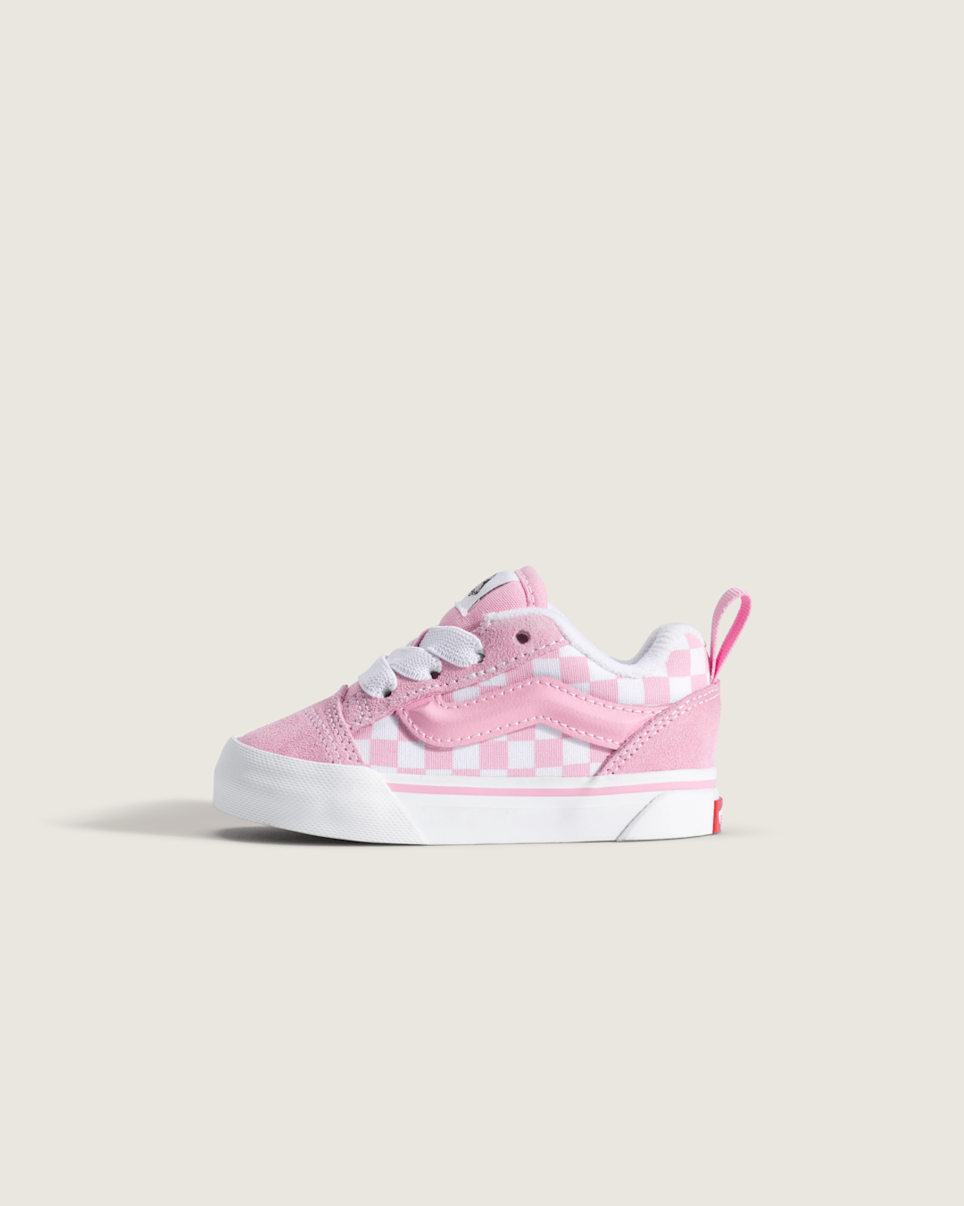 Kids Vans Toddler Knu Skool Checkerboard Shoe in Checkerboard Prism Pink / True White