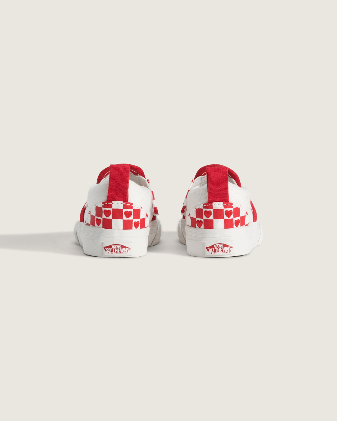Kids Vans Toddler Classic Slip-On V Checkerboard Shoe in Checkerboard Racing Red / True White