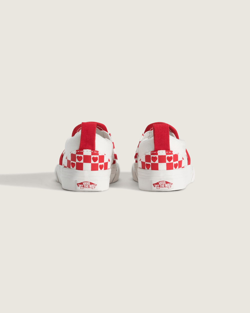 Kids Vans Toddler Classic Slip-On V Checkerboard Shoe in Checkerboard Racing Red / True White