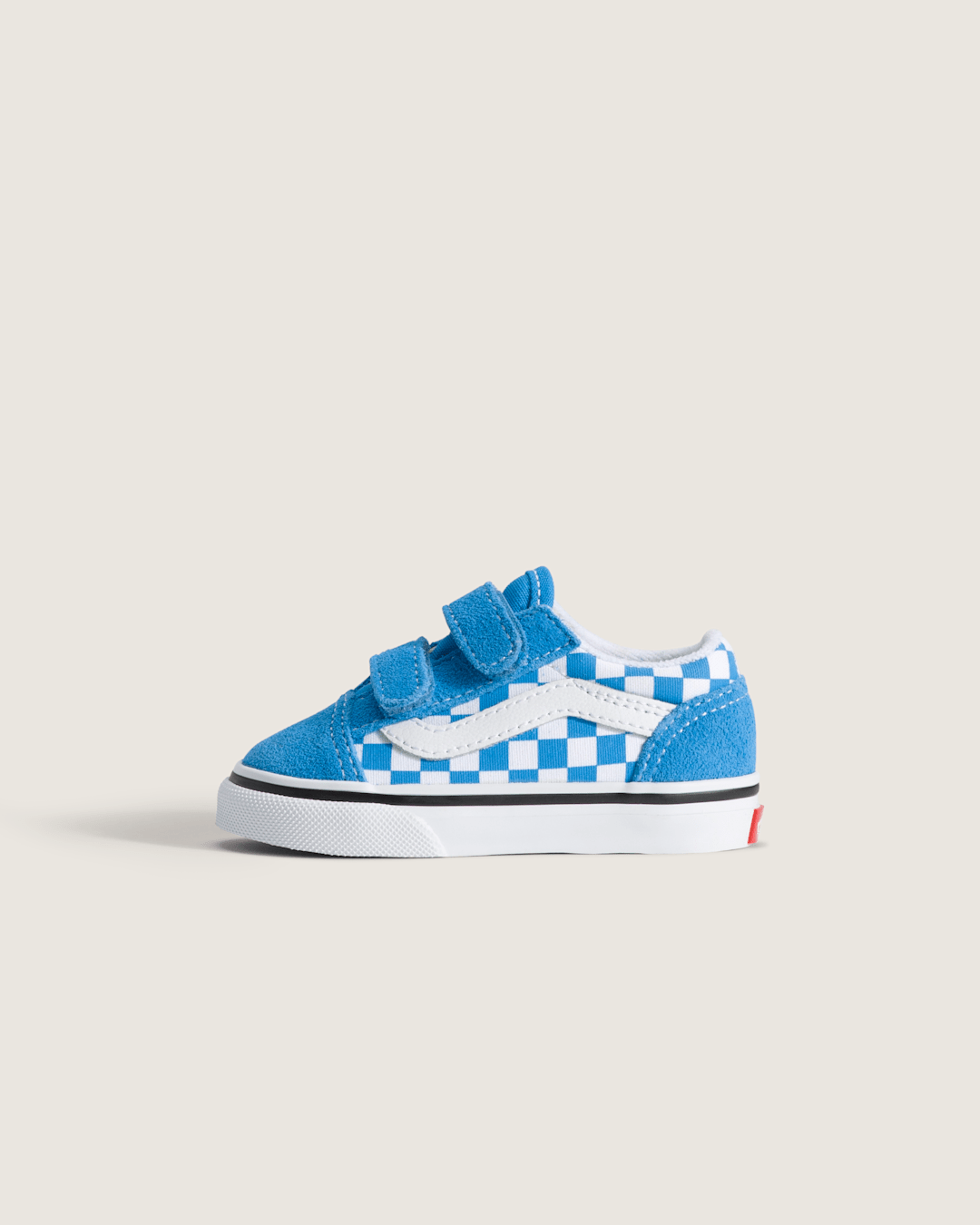 Kids Vans Toddler Old Skool V Checkerboard Shoe in Checkerboard Bright Azure Blue