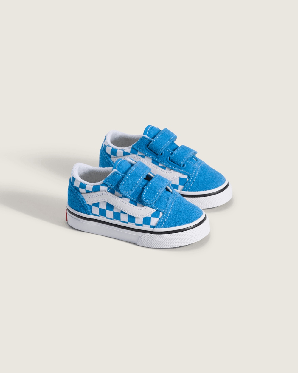 Kids Vans Toddler Old Skool V Checkerboard Shoe in Checkerboard Bright Azure Blue
