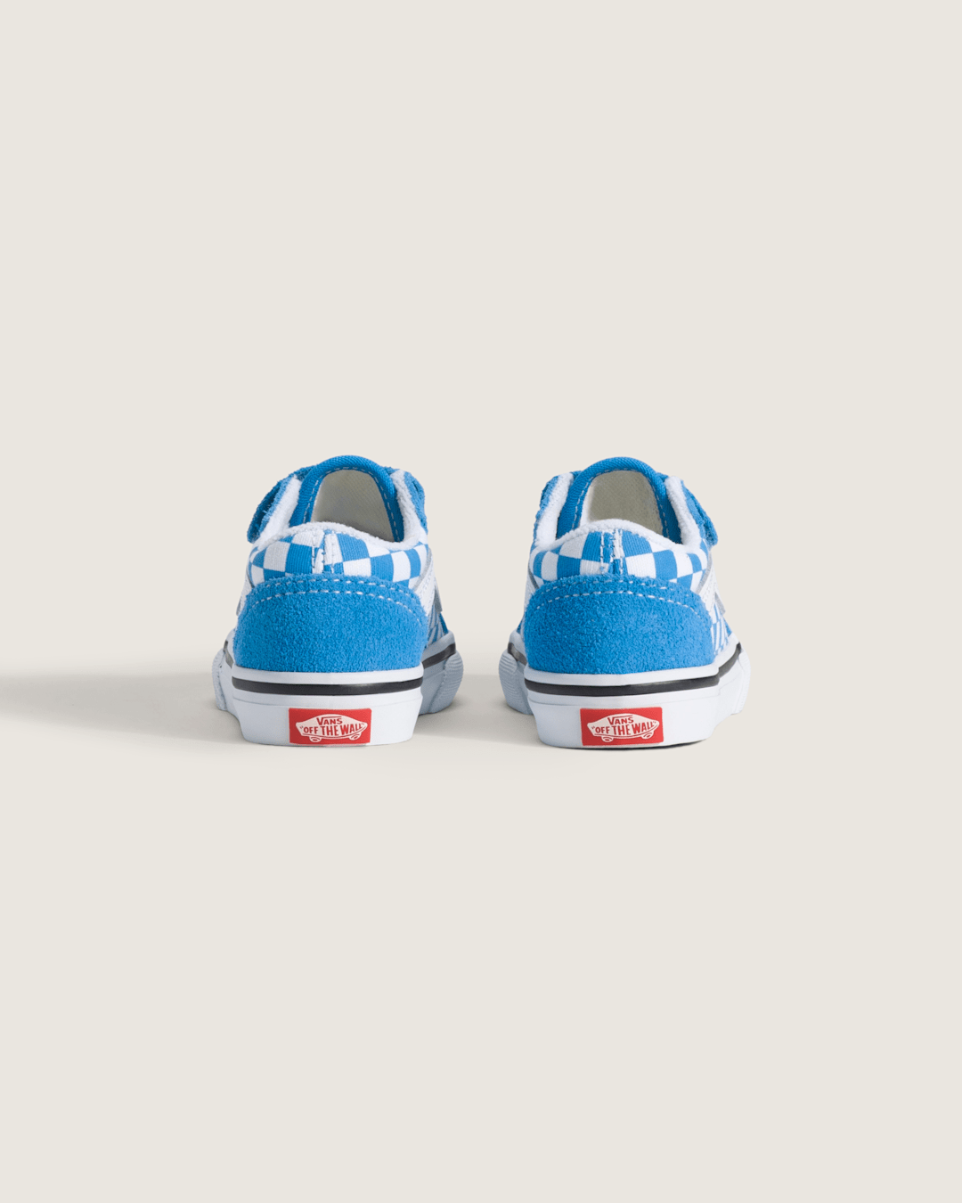 Kids Vans Toddler Old Skool V Checkerboard Shoe in Checkerboard Bright Azure Blue
