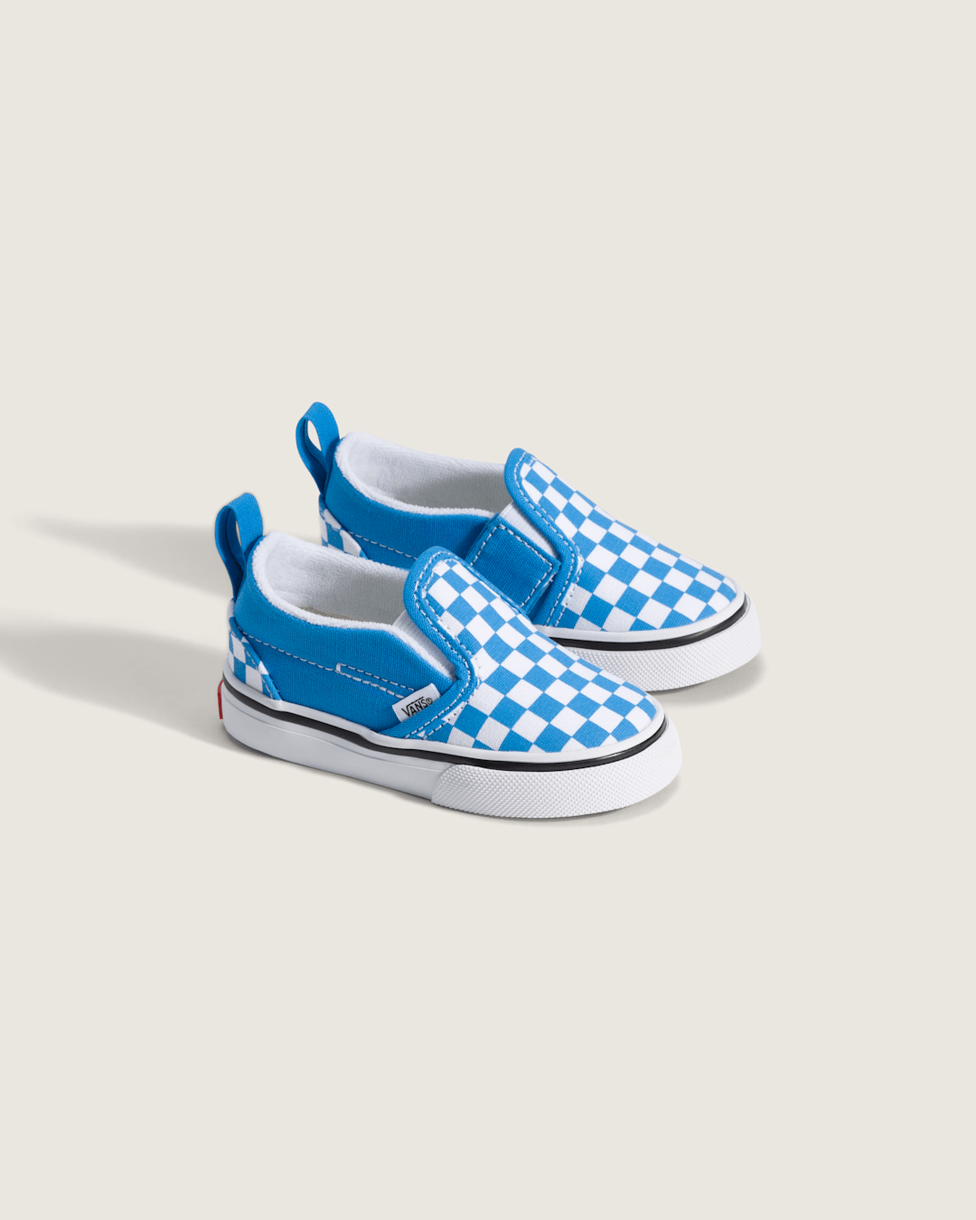 Kids Vans Toddler Classic Slip-On V Checkerboard Shoe in Checkerboard Bright Azure Blue