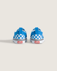 Kids Vans Toddler Classic Slip-On V Checkerboard Shoe in Checkerboard Bright Azure Blue